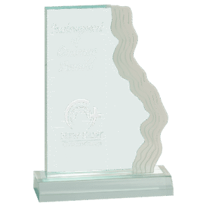Frosted Waterfall Edge Award Clear - 5 x 7"