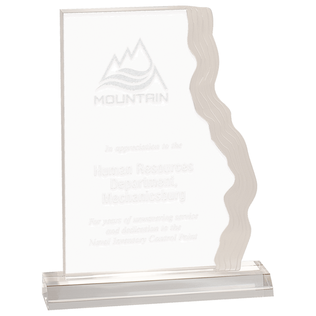 Frosted Waterfall Edge Award Clear - 5 x 7"