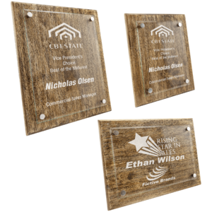 Floating Glass Plaque - Barnwood - 10 1/2" x 13"