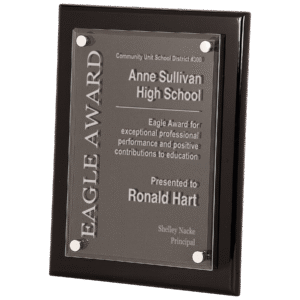 Floating Glass Plaque - Black Piano - 8" x 10"